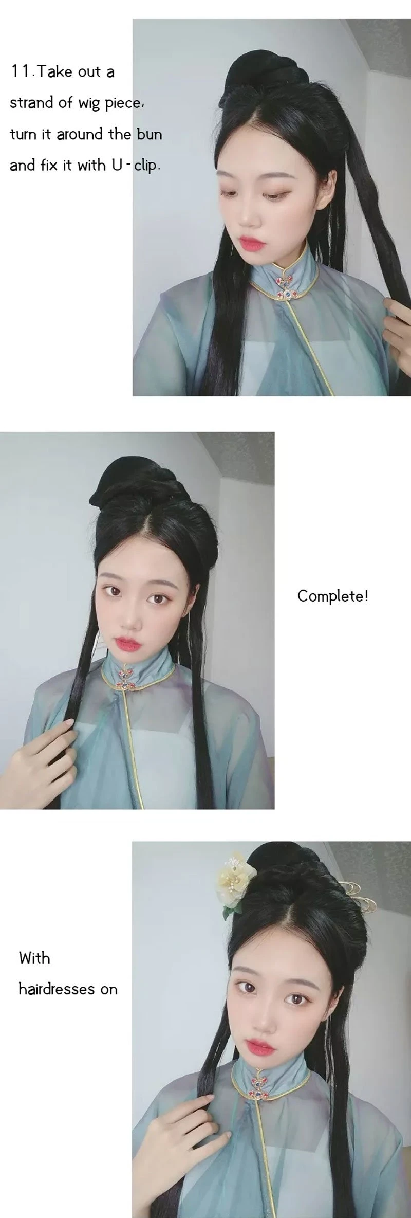 Hairstyle Tutorial for Traditional Chinese Hanfu Dress