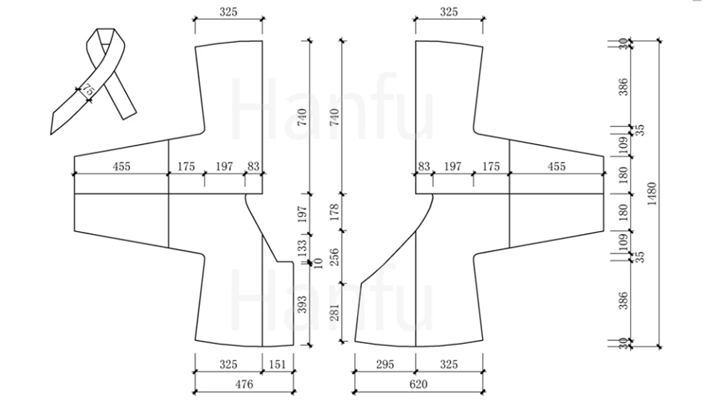 Hanfu Making(1) - Zhongyi Cutting & Sewing Patterns