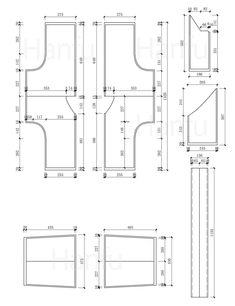 Hanfu Making(3) - Ruqun Cutting & Sewing Patterns