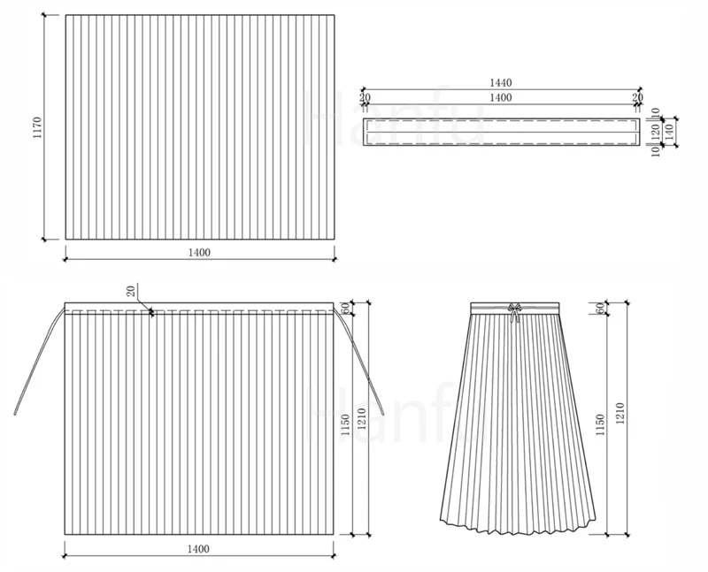 Hanfu Making(3) - Ruqun Cutting & Sewing Patterns