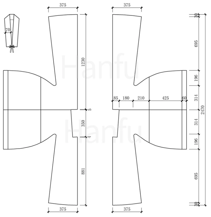 Hanfu Making(4) - Beizi Cutting & Sewing Patterns