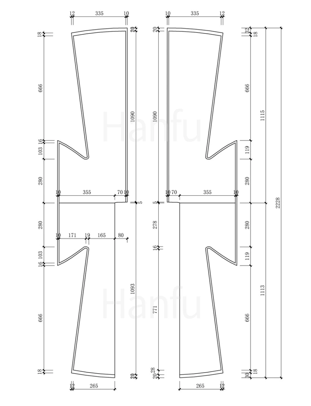 Hanfu Making(4) - Beizi Cutting & Sewing Patterns