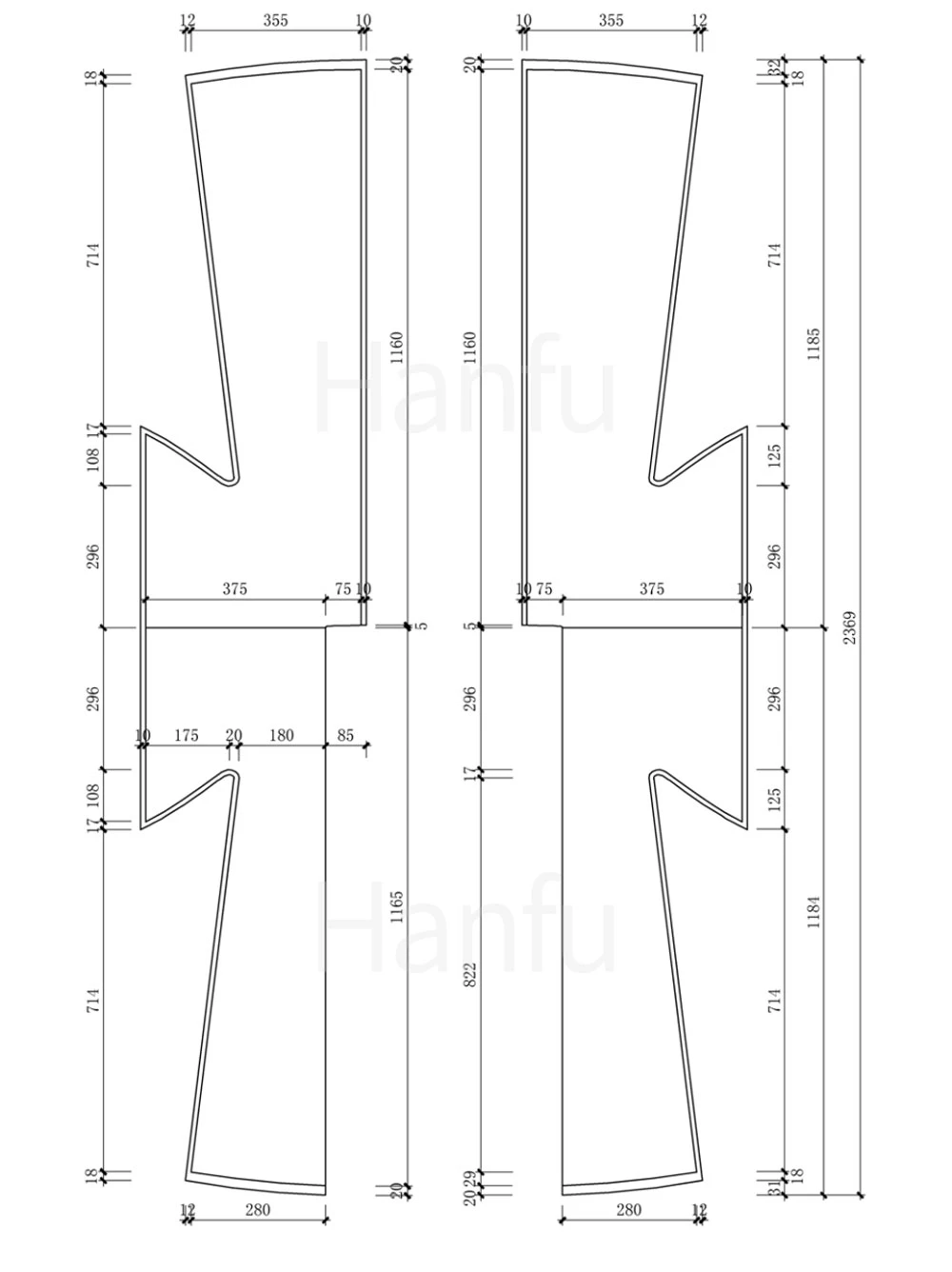 Hanfu Making(4) - Beizi Cutting & Sewing Patterns