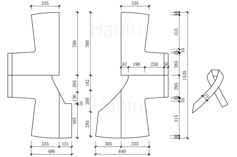 Hanfu Making(7) - Banbi Cutting & Sewing Patterns
