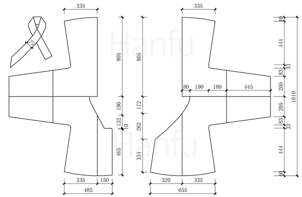 Hanfu Making(8) - Shuhe Cutting & Sewing Patterns