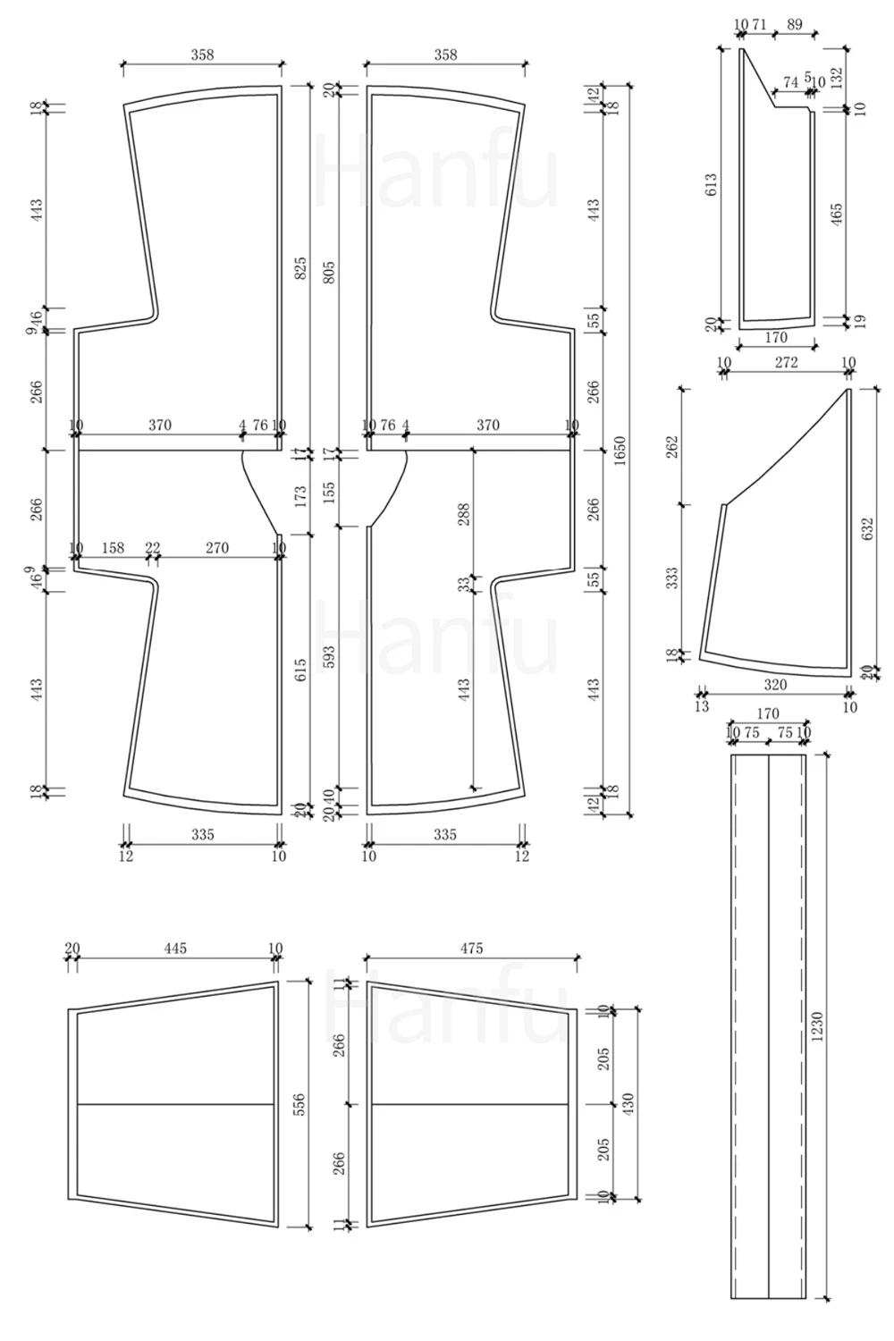 Hanfu Making(8) - Shuhe Cutting & Sewing Patterns