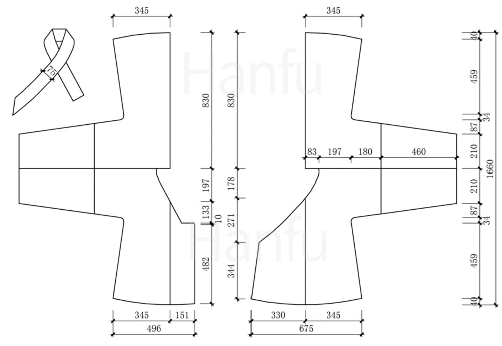 Hanfu Making(8) - Shuhe Cutting & Sewing Patterns