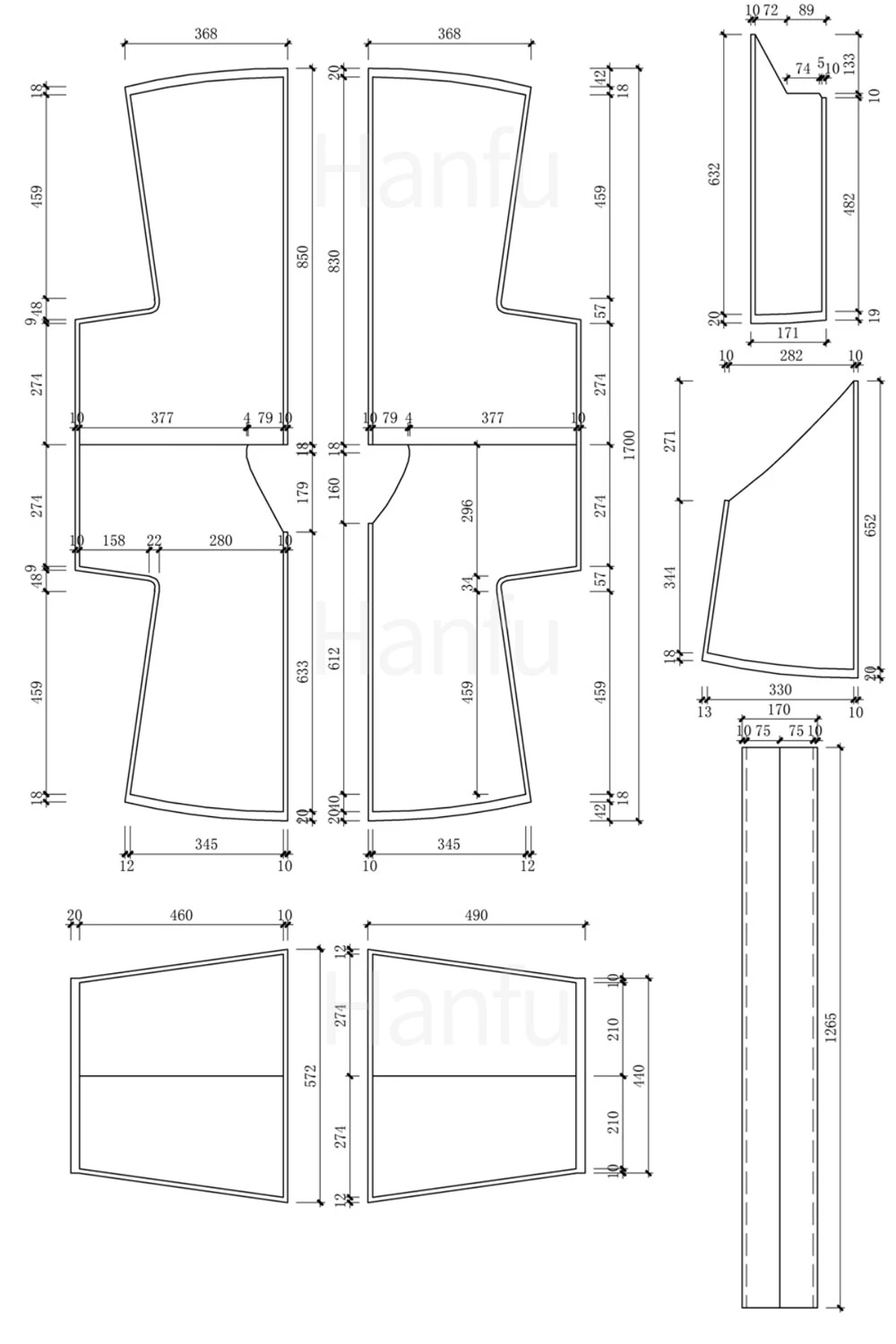 Hanfu Making(8) - Shuhe Cutting & Sewing Patterns