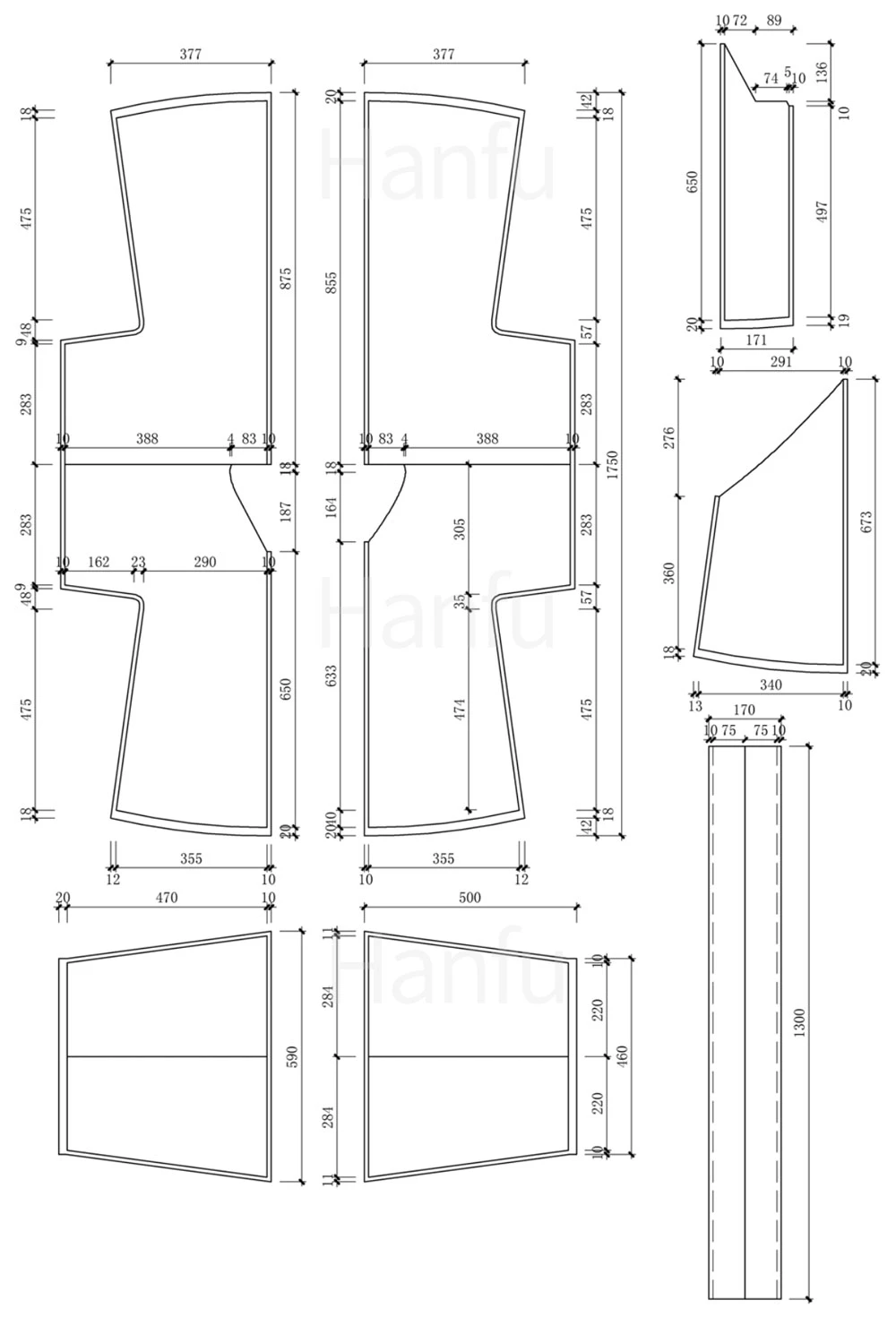 Hanfu Making(8) - Shuhe Cutting & Sewing Patterns