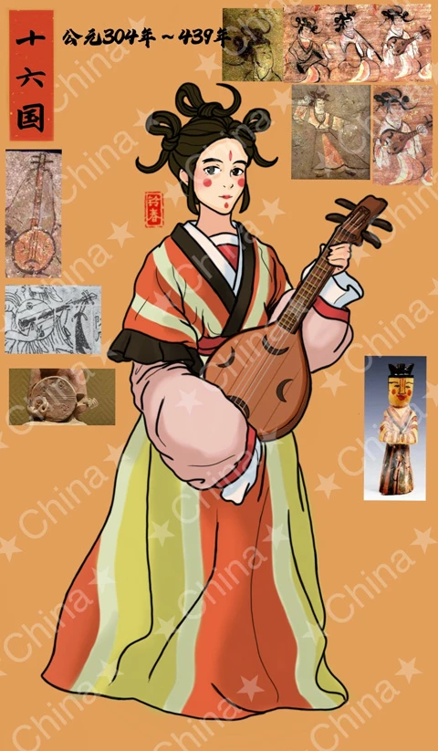Ancient Chinese Women’s Hanfu Attire Illustrations