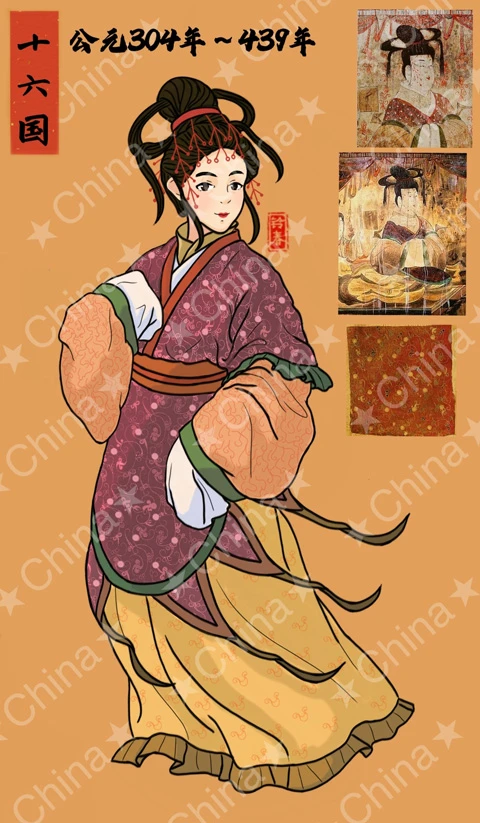 Ancient Chinese Women’s Hanfu Attire Illustrations