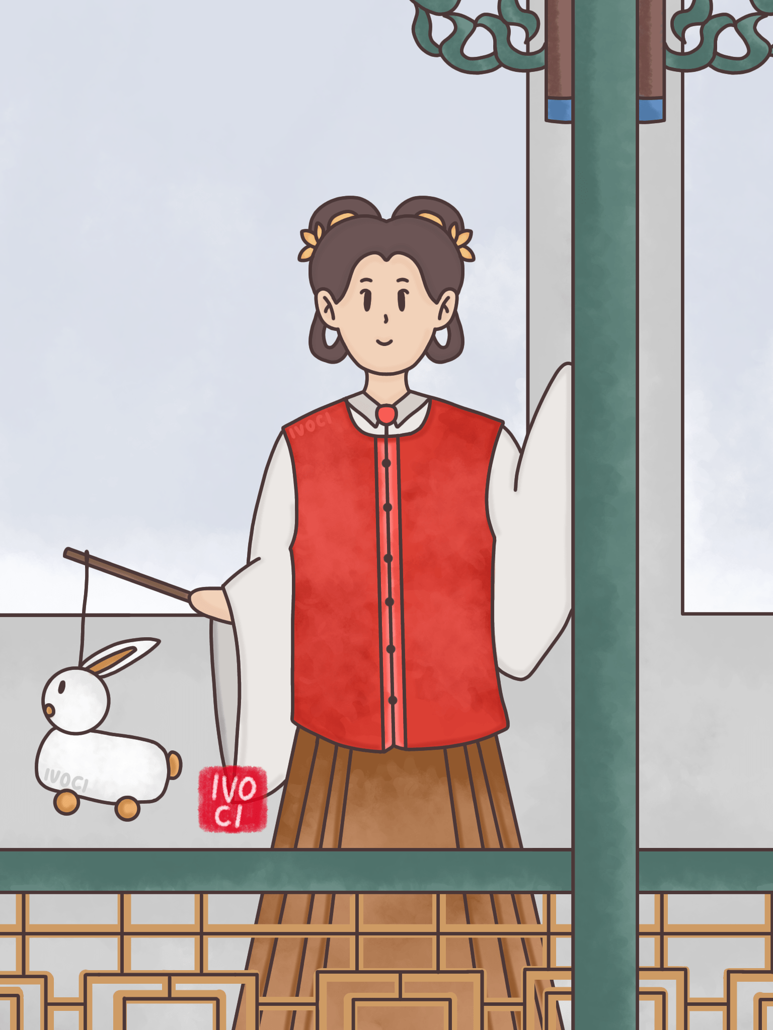 ivoci-Ming Dynasty Bijia & Mamianqun Hanfu Illustration-1_1_circle_j9AFD47689