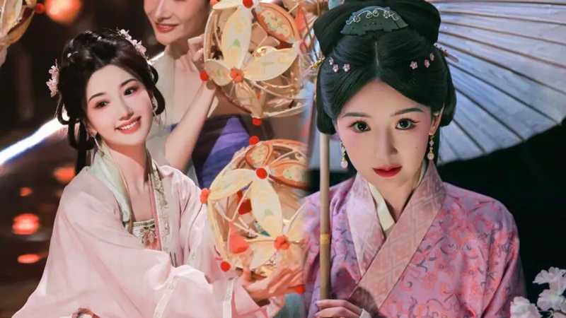 Mao Xiaotong’s Pink Song Hanfu Look