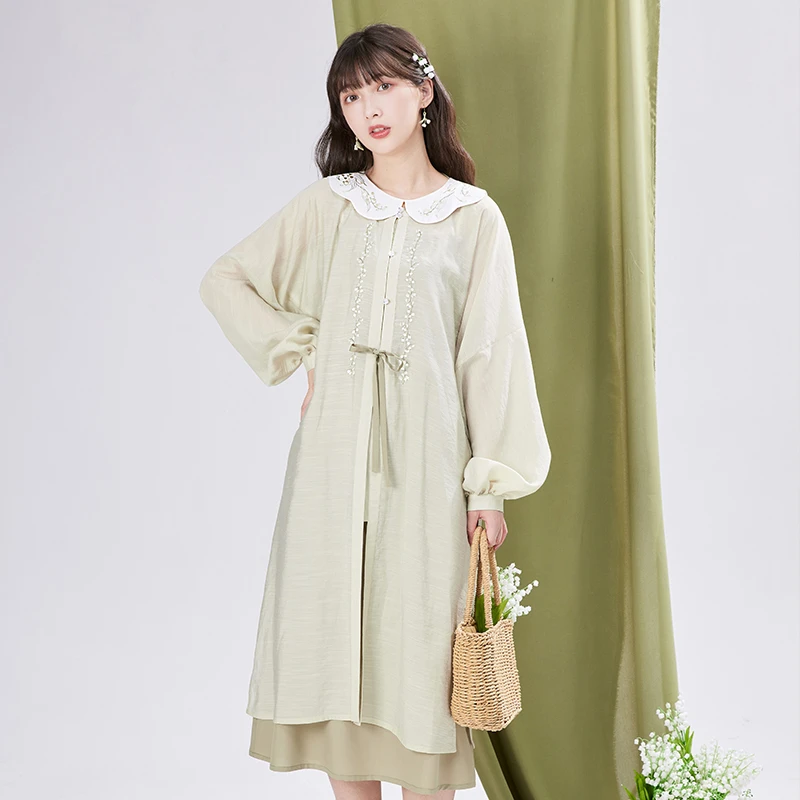 Ming-Style-Improved-Round-Neck-Long-Shirt-Women-Autumn-Hanfu-1 Ming Style Improved Round Neck Long Shirt Women's Autumn Hanfu