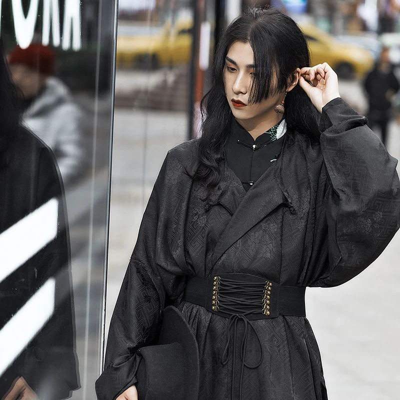 Tang-Dynasty-Round-Collar-Robe-Hanfu-Men's-Fashion-Gowns-2 Tang Dynasty Round Collar Robe Hanfu Men's Fashion Gowns
