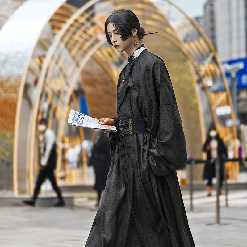 Tang-Dynasty-Round-Collar-Robe-Hanfu-Men's-Fashion-Gowns-3 Tang Dynasty Round Collar Robe Hanfu Men's Fashion Gowns