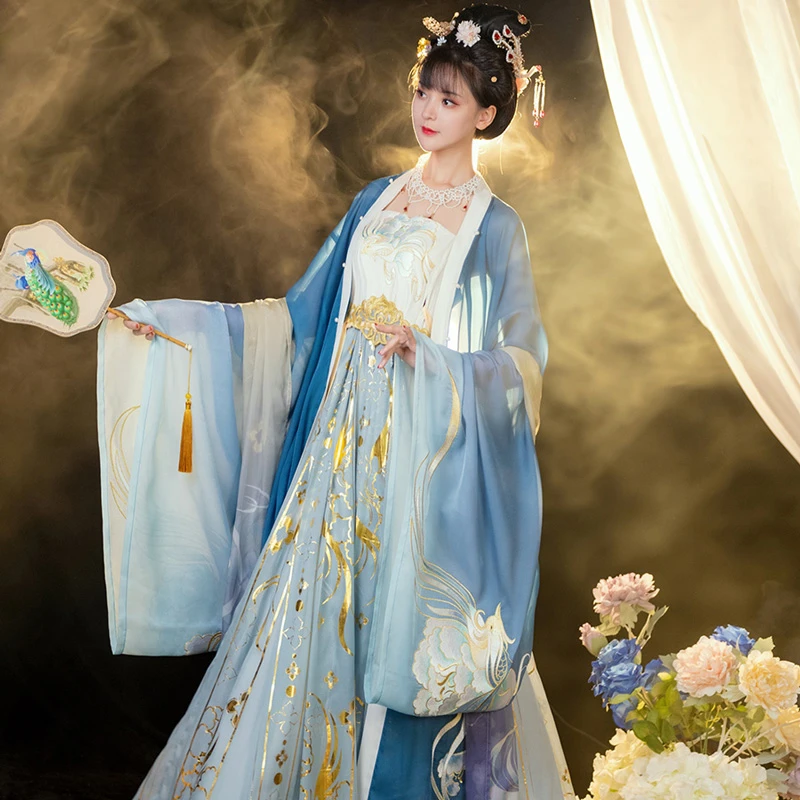 Women-Hezi-Qun-Luxury-Tang-Dynasty-Qixiong-Ruqun-Hanfu-3 Phoenix Ruqun Dress