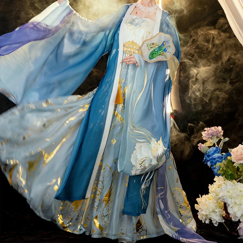 Women-Hezi-Qun-Luxury-Tang-Dynasty-Qixiong-Ruqun-Hanfu-4 Phoenix Ruqun Dress