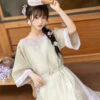 Women-Ming-Style-Round-Neck-Shirt-Dress-Modern-Hanfu-3 Women Ming Style Round Neck Shirt Dress Modern Hanfu