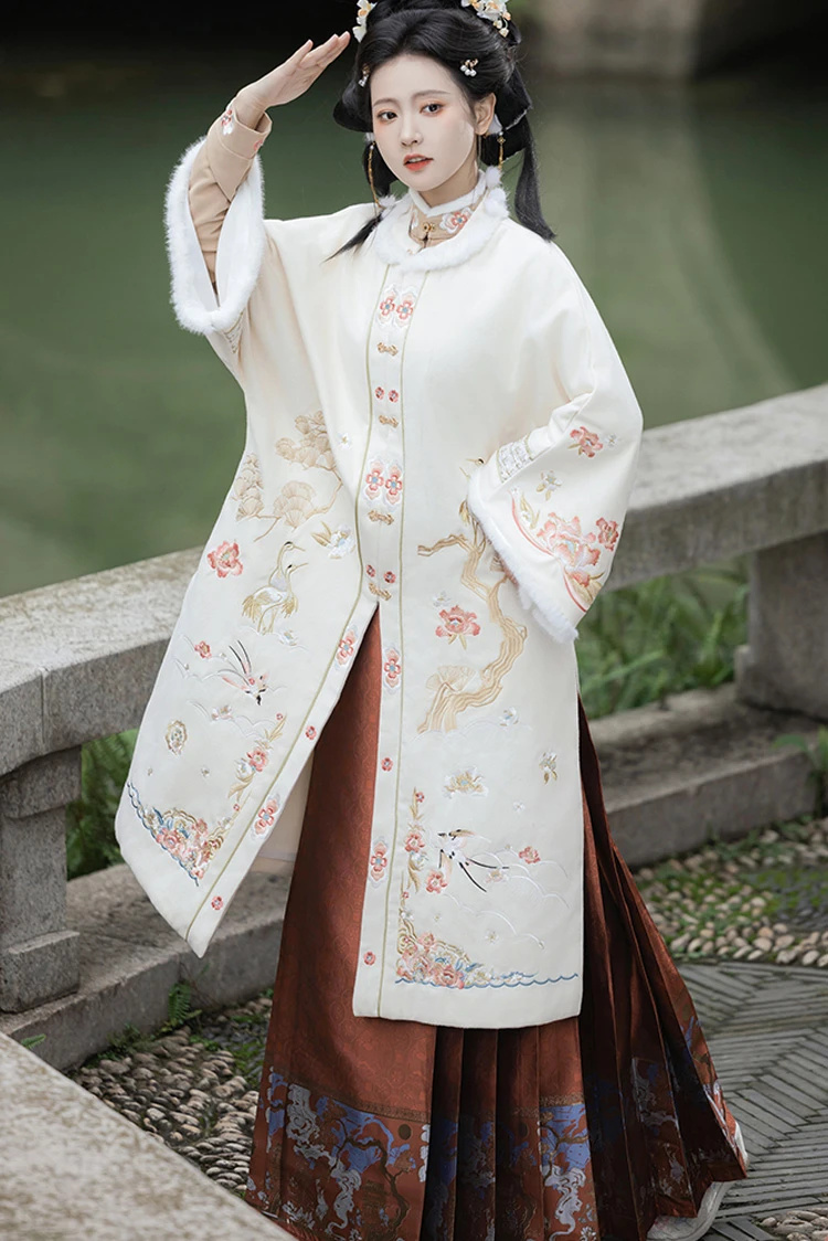 Women Winter Aoqun Ming Dynasty Thick Hanfu Coat