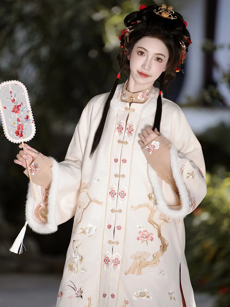 Women Winter Aoqun Ming Dynasty Thick Hanfu Coat