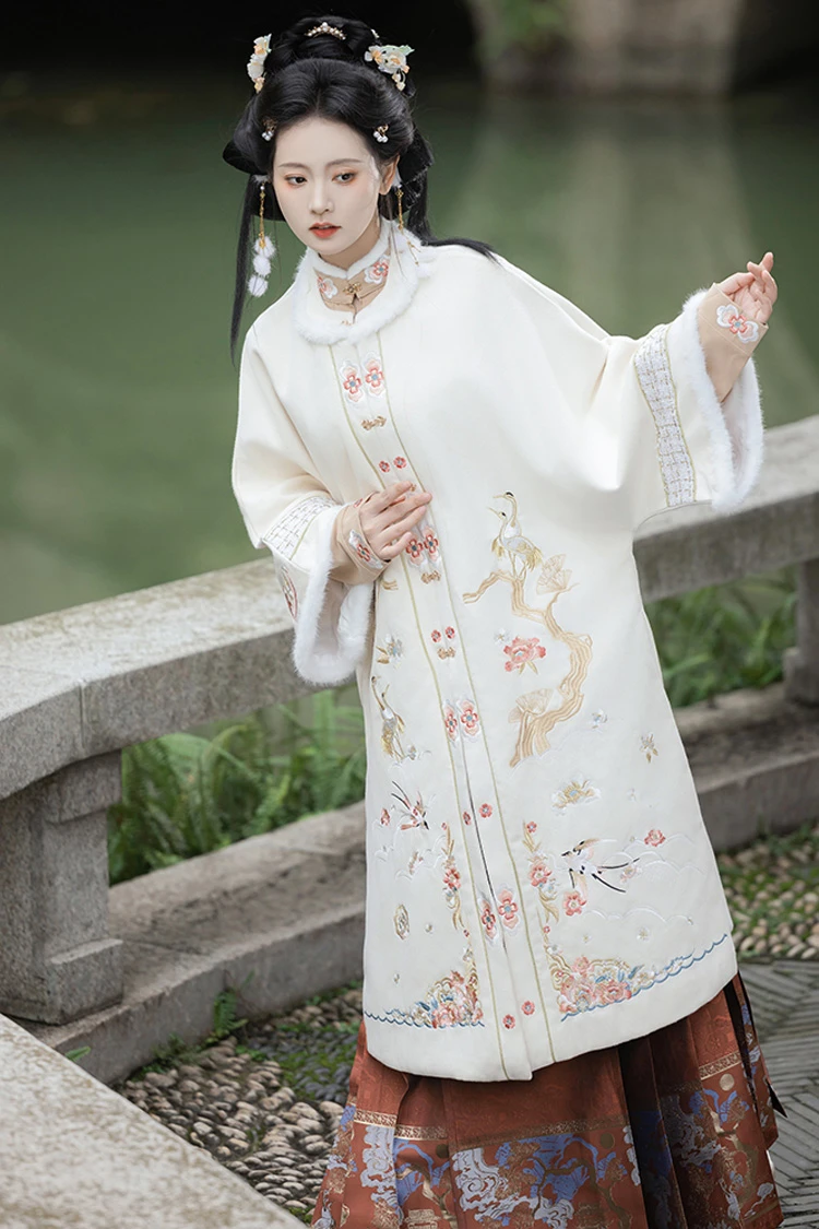Women Winter Aoqun Ming Dynasty Thick Hanfu Coat