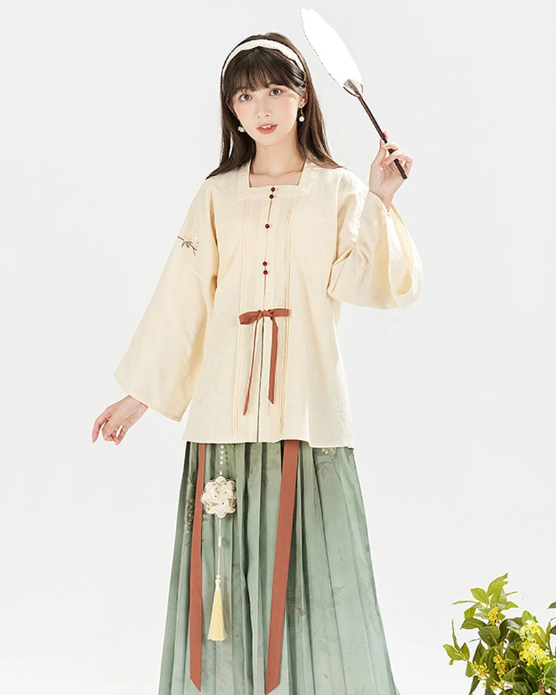 moon rabbit yellow hanfu dress