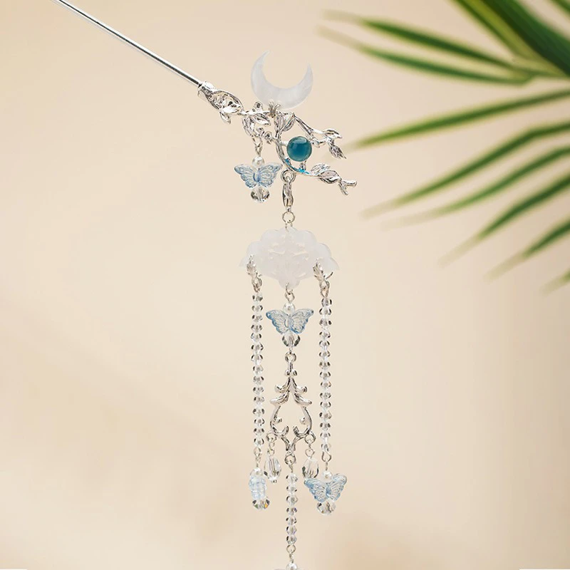 Hanfu-Hair-Accessories-Long-Hairpin-Cheongsam-Silver-Accessories-1 Glaze Hairpin