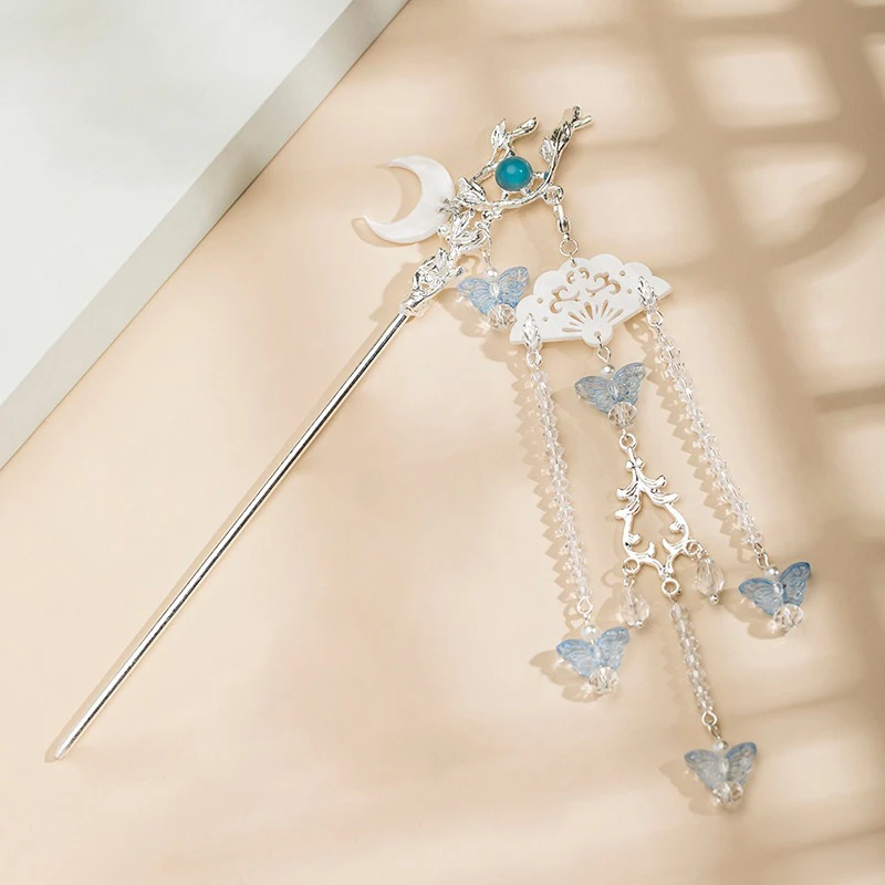 Hanfu-Hair-Accessories-Long-Hairpin-Cheongsam-Silver-Accessories-3 Hanfu Hair Accessories Long Hairpin Cheongsam Silver Accessories