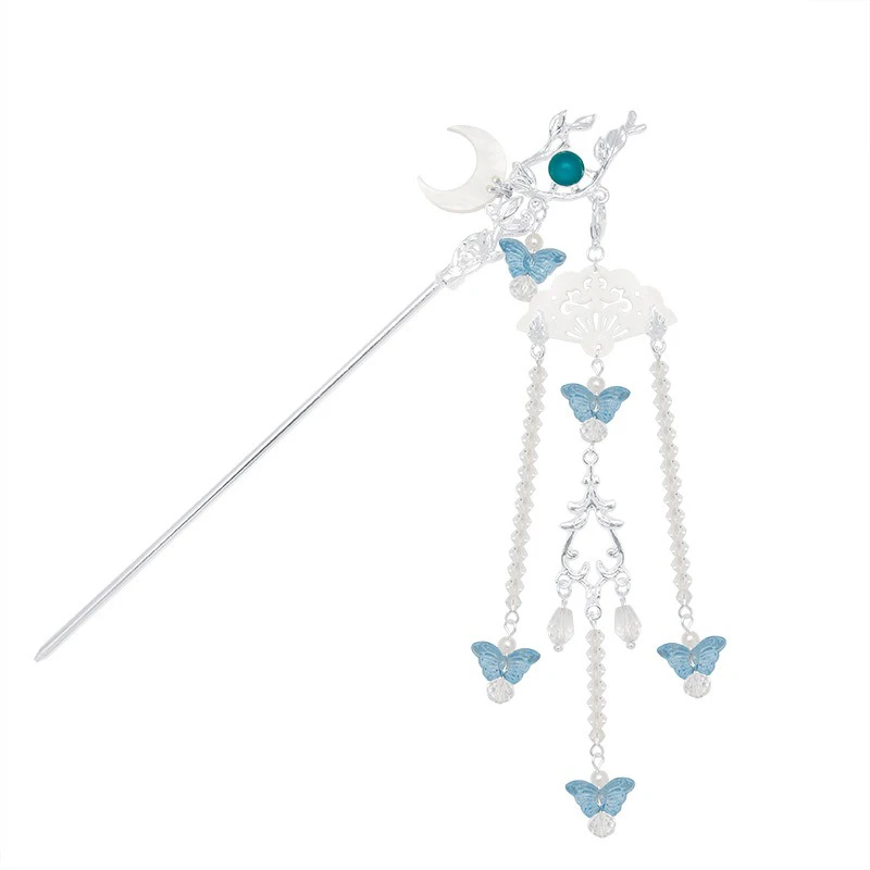 Hanfu-Hair-Accessories-Long-Hairpin-Cheongsam-Silver-Accessories-4 Hanfu Hair Accessories Long Hairpin Cheongsam Silver Accessories