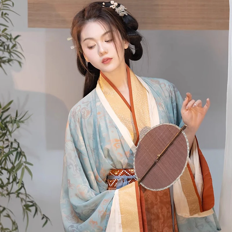 Jin-Style-Jiaoling-Ruqun-Hanfu-Spring-Vintage-Ladies-Dresses-1 Jin Style Jiaoling Ruqun Hanfu Spring Vintage Ladies' Dresses