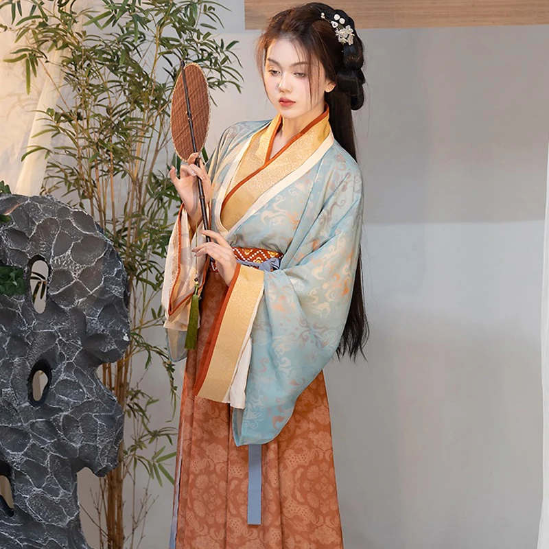 Jin-Style-Jiaoling-Ruqun-Hanfu-Spring-Vintage-Ladies-Dresses-3 Jin Style Jiaoling Ruqun Hanfu Spring Vintage Ladies' Dresses