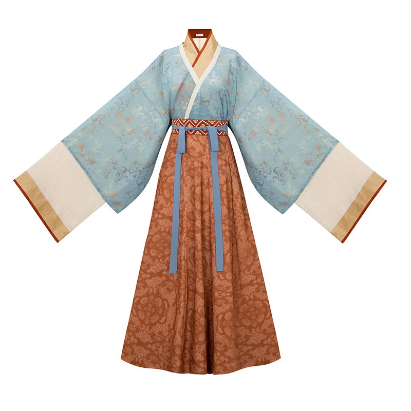 Jin-Style-Jiaoling-Ruqun-Hanfu-Spring-Vintage-Ladies-Dresses-4 Jin Style Jiaoling Ruqun Hanfu Spring Vintage Ladies' Dresses