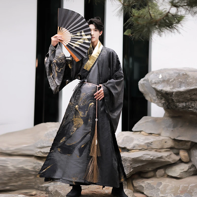 Man's-Daopao-Hanfu-Ming-Style-Dashing-Spring-Taoist-Robe-1 Men's Jin Dynasty Ruqun Hanfu Spring Fashion Casual Clothing