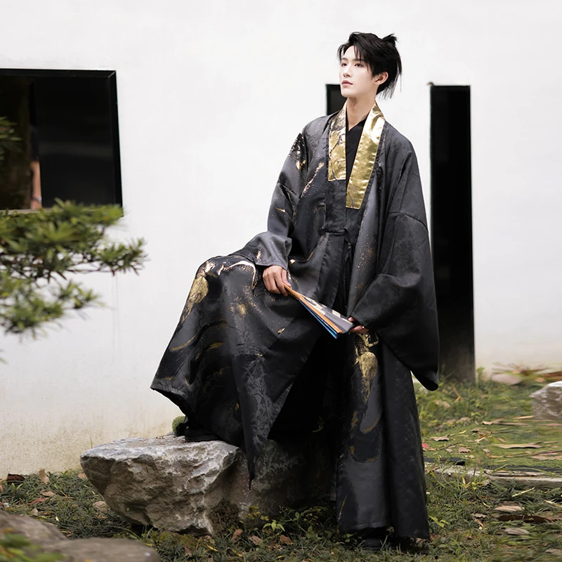Man's-Daopao-Hanfu-Ming-Style-Dashing-Spring-Taoist-Robe-2 Men's Jin Dynasty Ruqun Hanfu Spring Fashion Casual Clothing