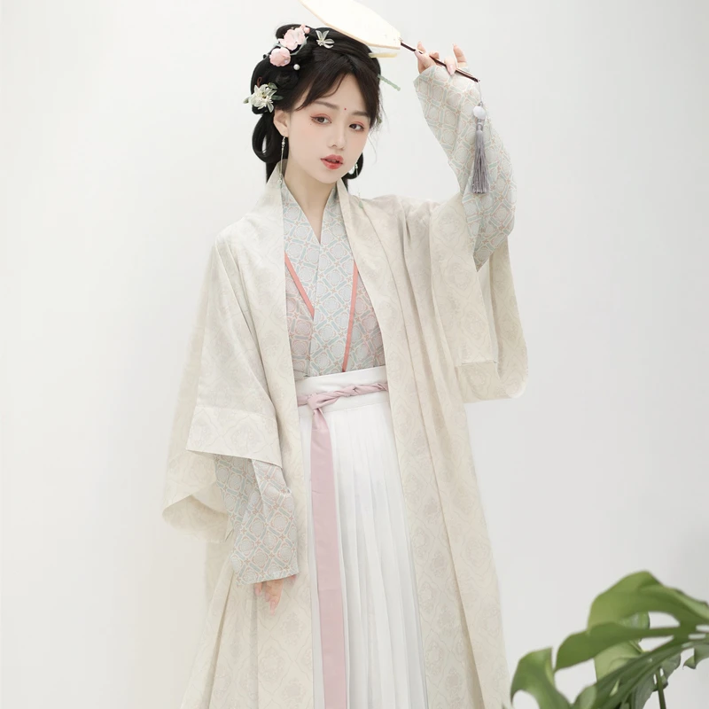 Spring-Women-Song-Dynasty-Hanfu-Elegant-Traditional-Pleated-Skirt-2 Spring Women Song Dynasty Hanfu Elegant Traditional Pleated Skirt