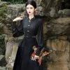 Women-Casual-Hanfu-Ming-Dynasty-Mamian-Skirt-Set-Black-Dashing-Style-2 Women Casual Hanfu Ming Dynasty Mamian Skirt Set Black Dashing Style