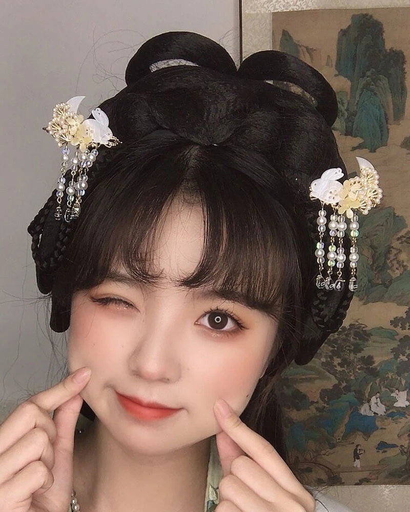 bunny hairclip women hanfu accessories