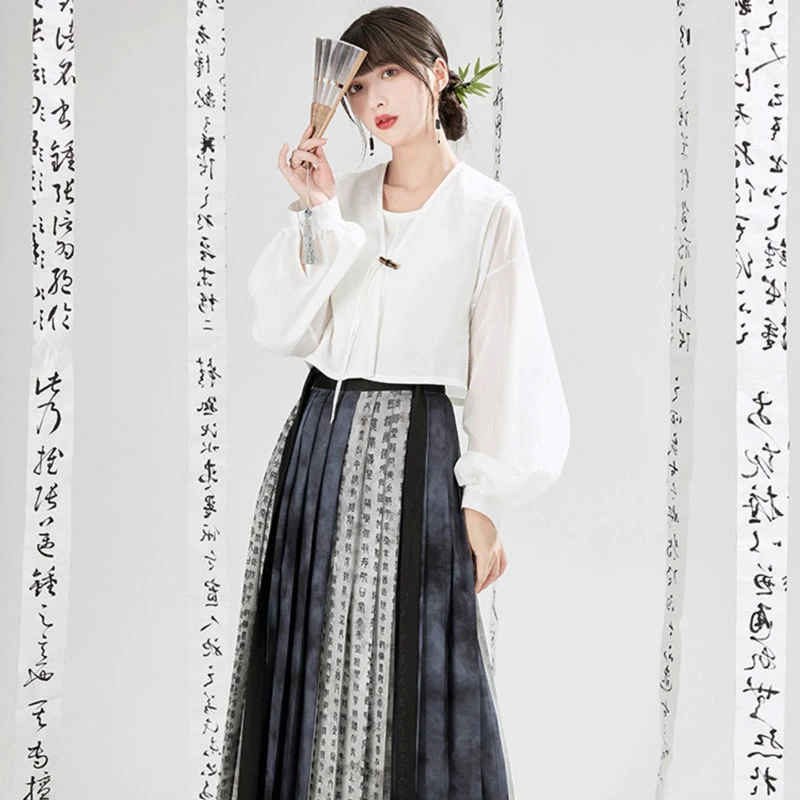 preppy-girl-modern-hanfu-01 preppy girl white black modern hanfu