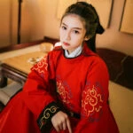 royal heroine red hanfu robe