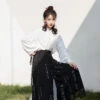 Spring-Modern-Song-Hanfu-Improved-Calligraphy-Style-Songku-Set-1 Street Fashion Song Ladies Casual Hanfu Summer Changgansi Style