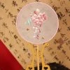 Classical-Embroidered-Tuanshan-Ladies-Dance-Fan-Red-Flower-4 Classical Embroidered Tuanshan Ladies Dance Fan Red Flower