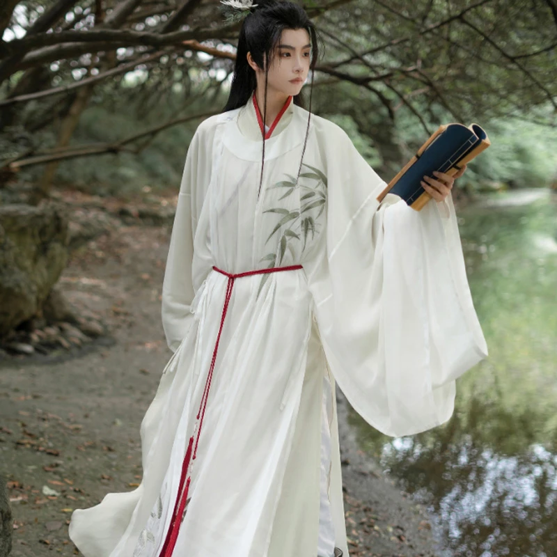 Male-Song-Round-Collar-Robe-Spring-Cross-collar-Long-Shirt-1 Male Song Round Collar Robe Spring Cross-collar Long Shirt