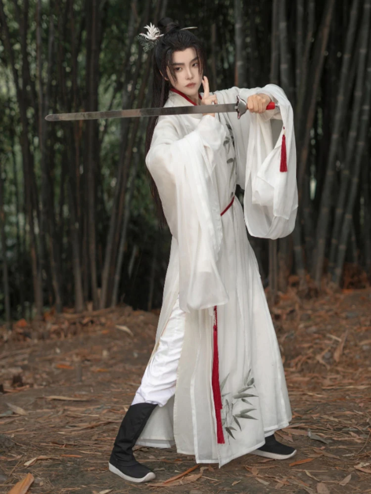 Male Song Round Collar Robe Spring Cross-collar Long Shirt
