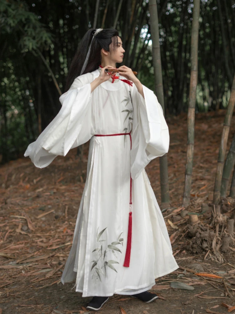 Male Song Round Collar Robe Spring Cross-collar Long Shirt