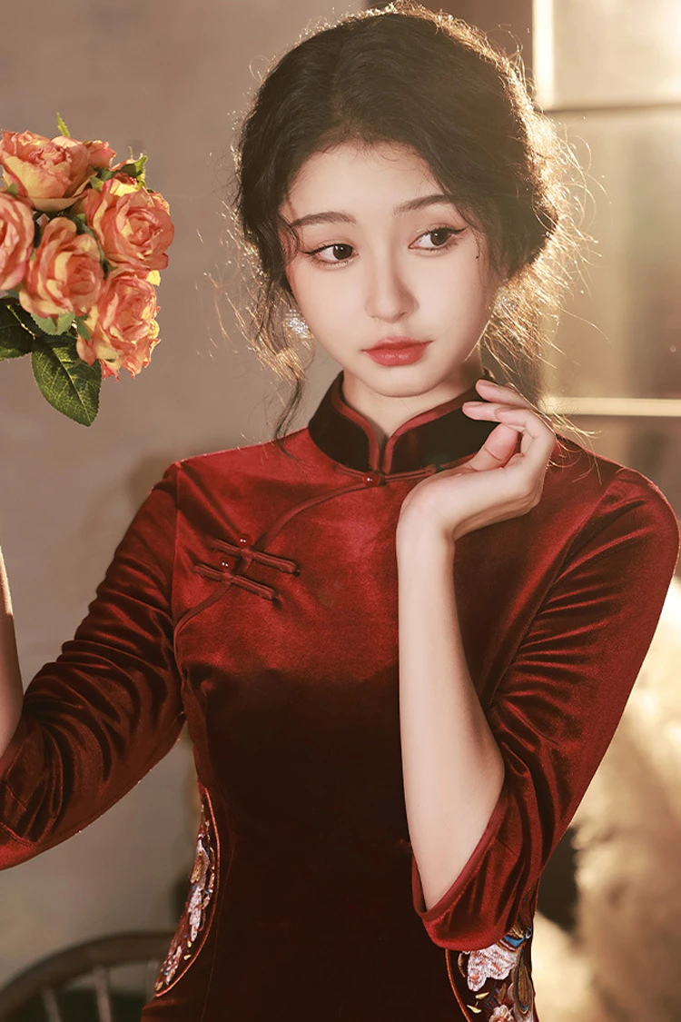 Modern Wedding Cheongsam New Autumn Sexy Short Dresses