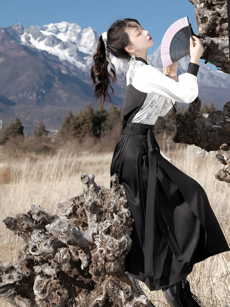 New Modern Women Hanfu Costume for Daily Mamian Qun