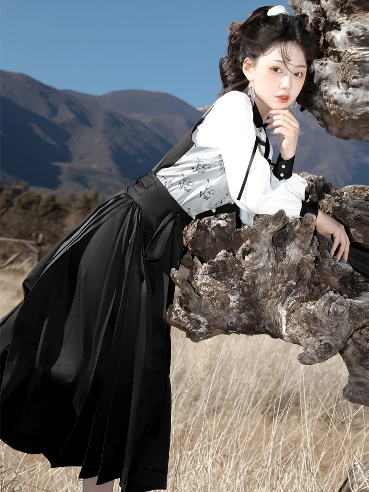 New Modern Women Hanfu Costume for Daily Mamian Qun