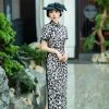 Summer-Women-Long-Slim-Silk-Cheongsam-Medium-Long-Daily-Dress-1 Summer Women Long Slim Silk Cheongsam Medium Long Daily Dress