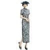Summer-Women-Long-Slim-Silk-Cheongsam-Medium-Long-Daily-Dress-4 Summer Women Long Slim Silk Cheongsam Medium Long Daily Dress